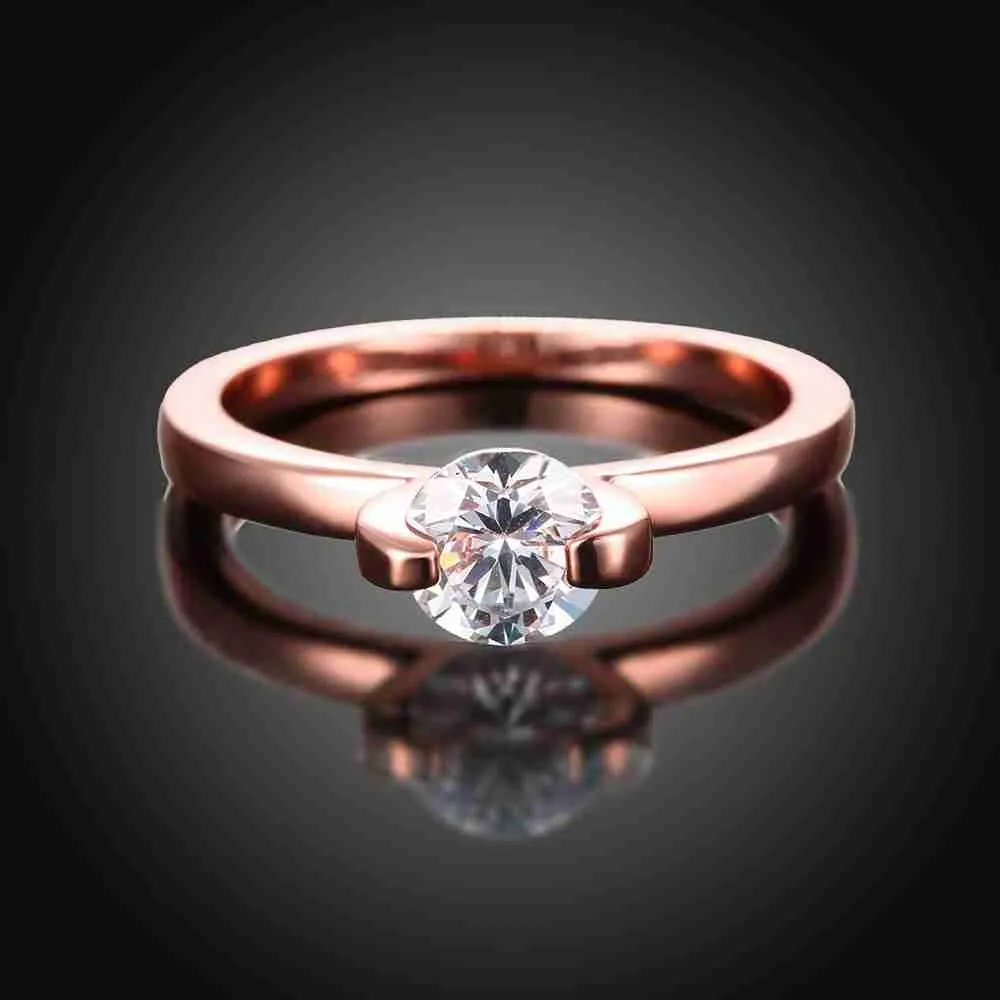 18k gold plated engagement ring Package inserts Crystal aneis ruby jewelry ELY