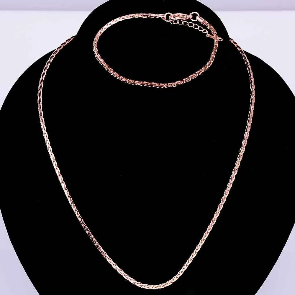 18k gold plated jewelry set skyrim chain necklace bracelet joyas SMTPS415 ELY