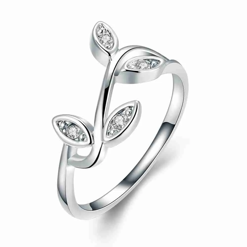 18k gold plated wedding ring Leaves sprout ring men sport ELY