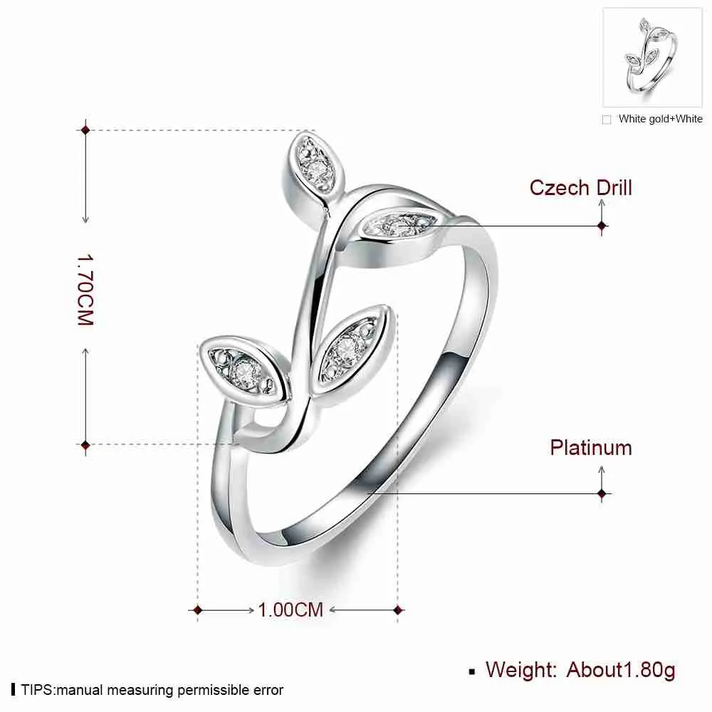 18k gold plated wedding ring Leaves sprout ring men sport ELY