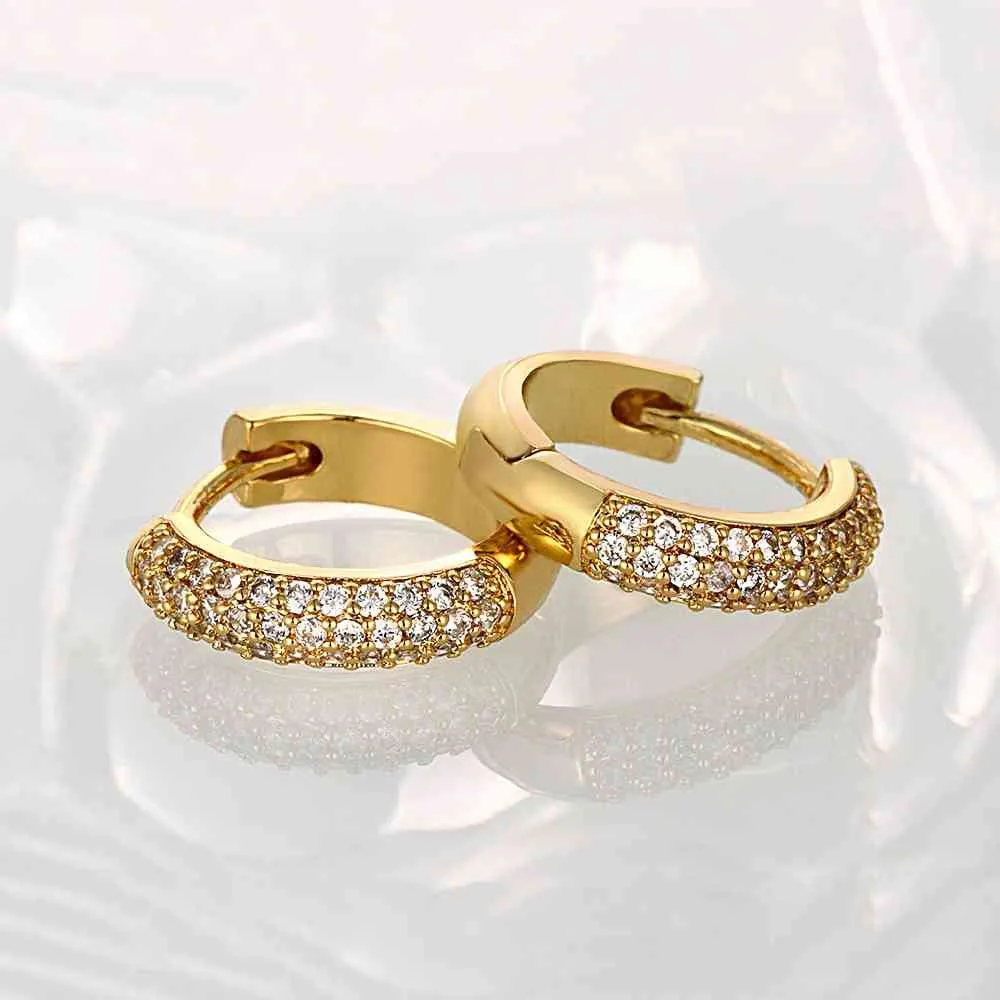aliexpress 18k gold plated earrings glistem clip brincos de festa jewelry display SKGE 38 ELY