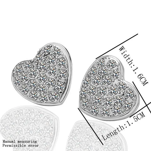 Best Friends jewerly 18K Gold Plated Earing heart stud earrings brincos SMTPE 6 ELY