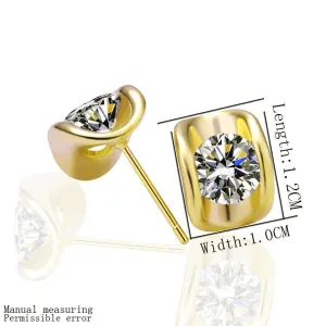 Best Friends jewerly 18K Gold Plated Earing Ingot stud earrings brincos SMTPE268 ELY