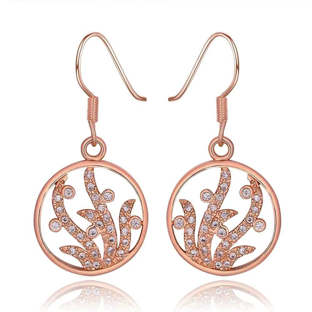 Best Gifts girl jewerly 18K Gold Plated Earing circle crystal hollow drop earrings brincos SMTPE982 ELY