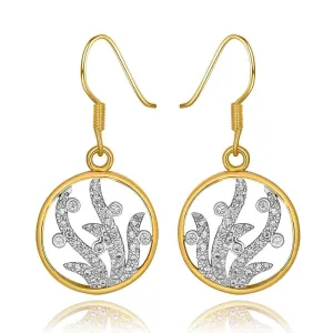 Best Gifts girl jewerly 18K Gold Plated Earing circle crystal hollow drop earrings brincos SMTPE982 ELY