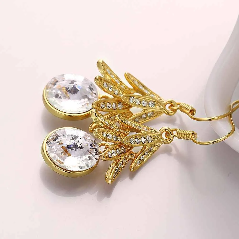 Best Gifts girl jewerly 18K Gold Plated Earing fruit crystal drop earrings brincos SMTPE973 ELY