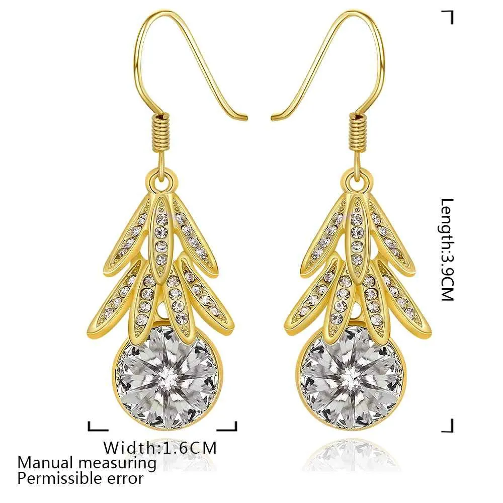 Best Gifts girl jewerly 18K Gold Plated Earing fruit crystal drop earrings brincos SMTPE973 ELY