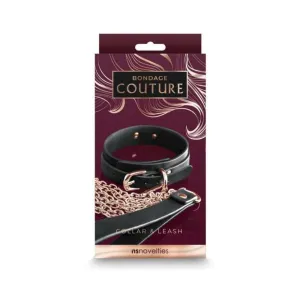 Bondage Couture Collar And Leash Black