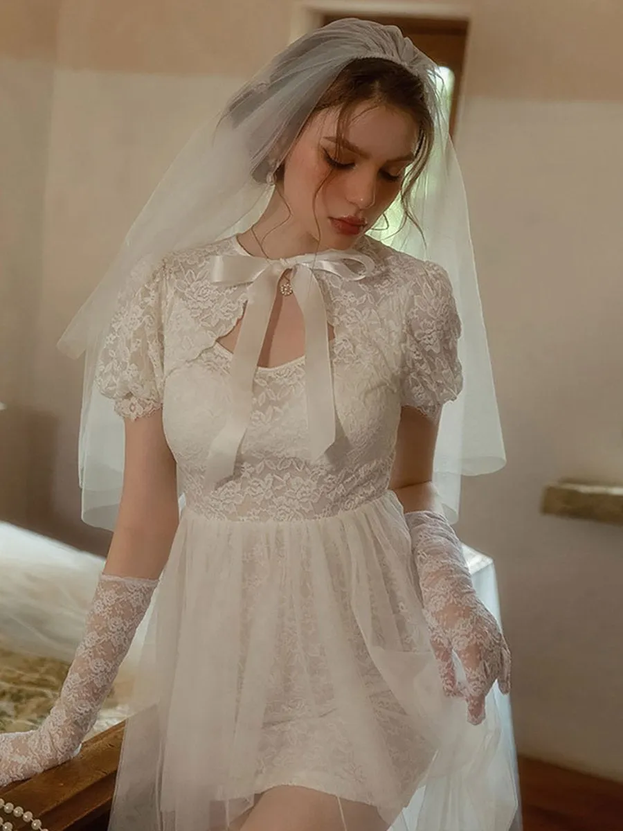 Delicate Lace Bridal Lingerie Dress