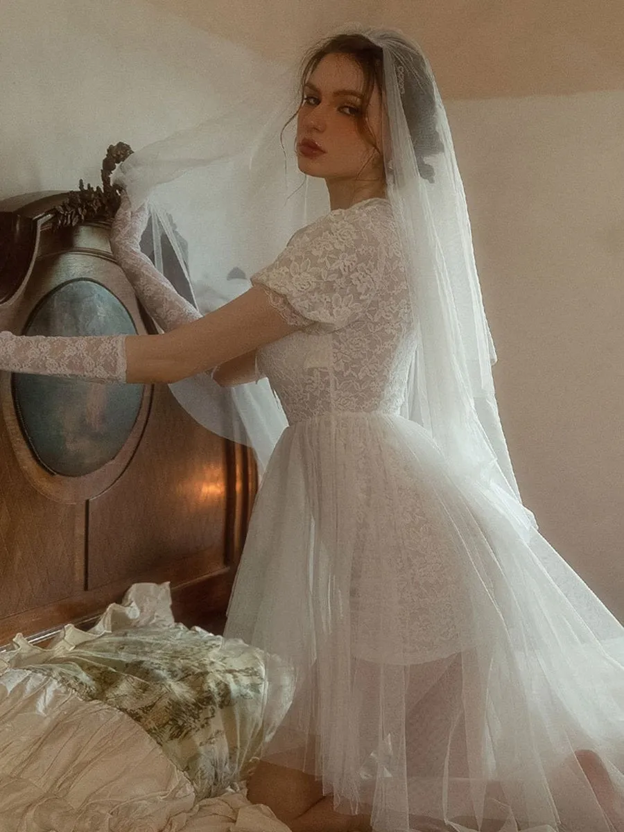 Delicate Lace Bridal Lingerie Dress
