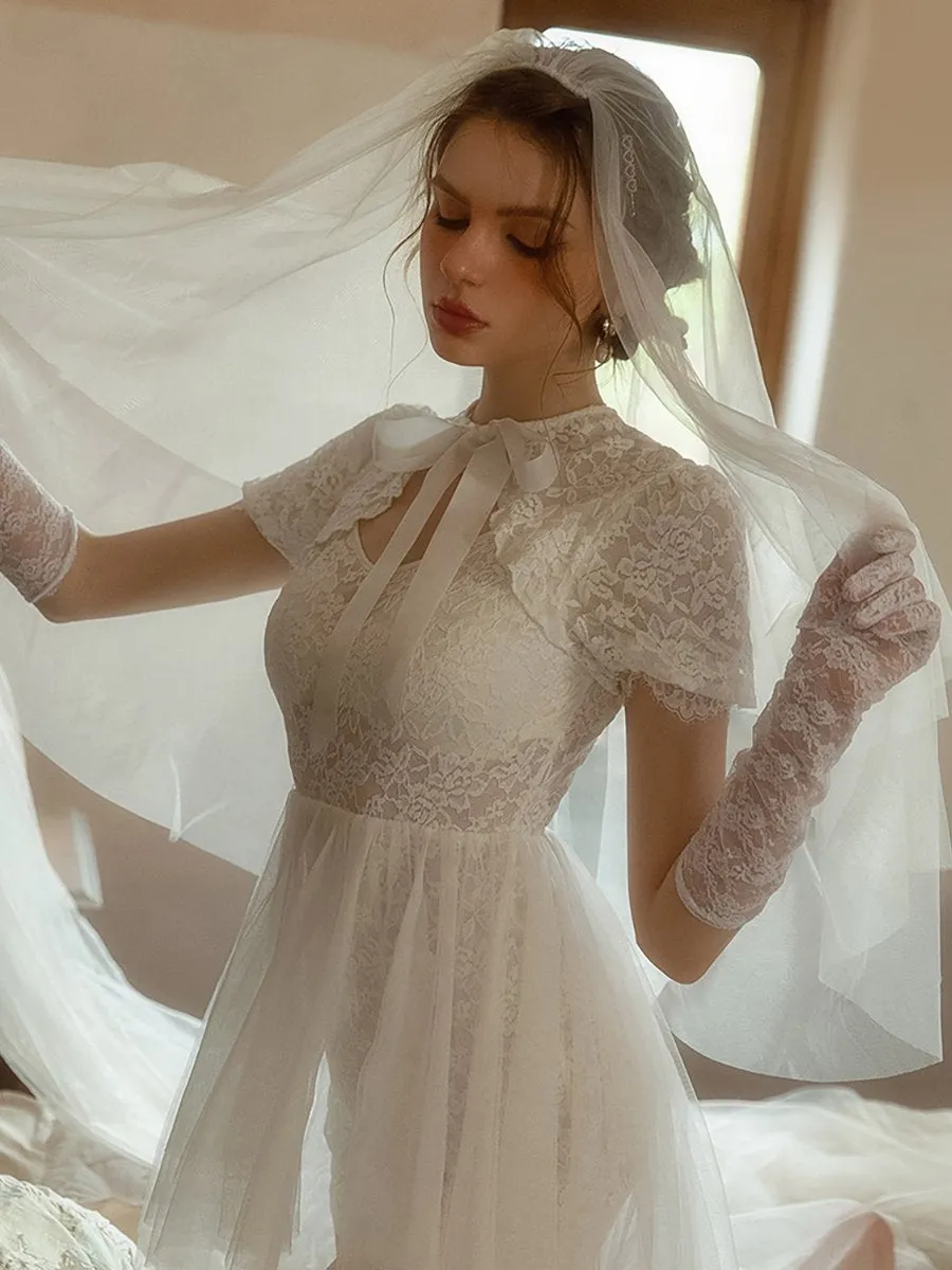 Delicate Lace Bridal Lingerie Dress
