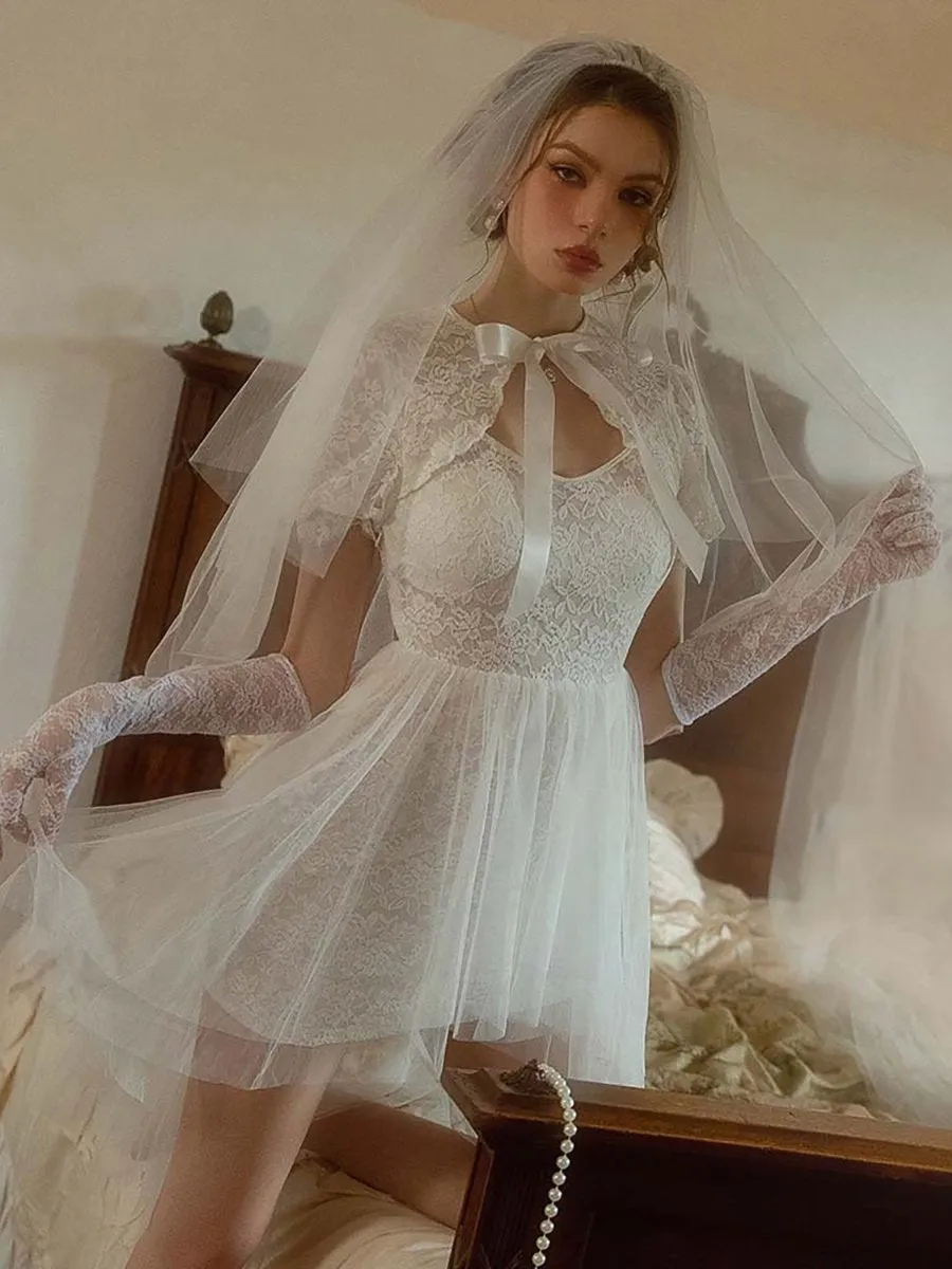 Delicate Lace Bridal Lingerie Dress