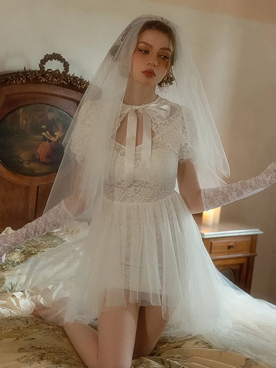 Delicate Lace Bridal Lingerie Dress