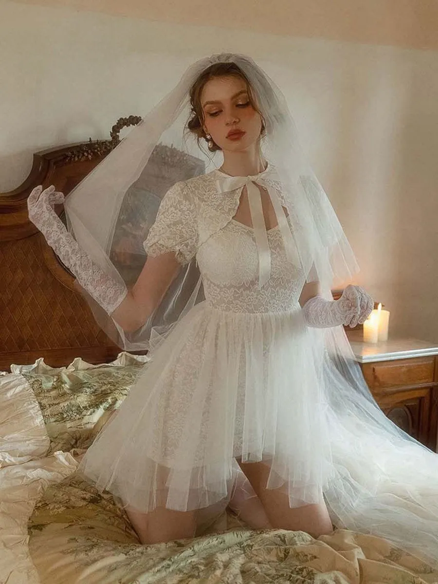 Delicate Lace Bridal Lingerie Dress