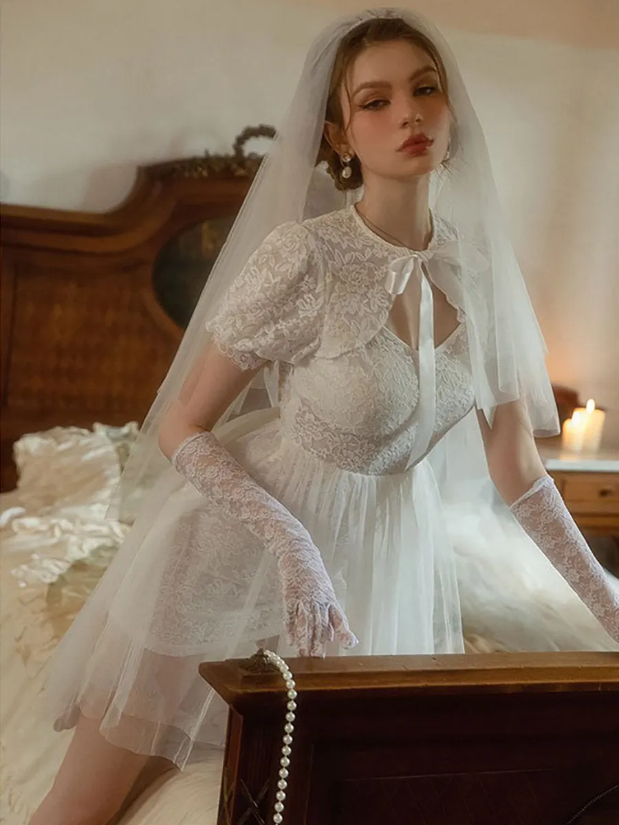Delicate Lace Bridal Lingerie Dress