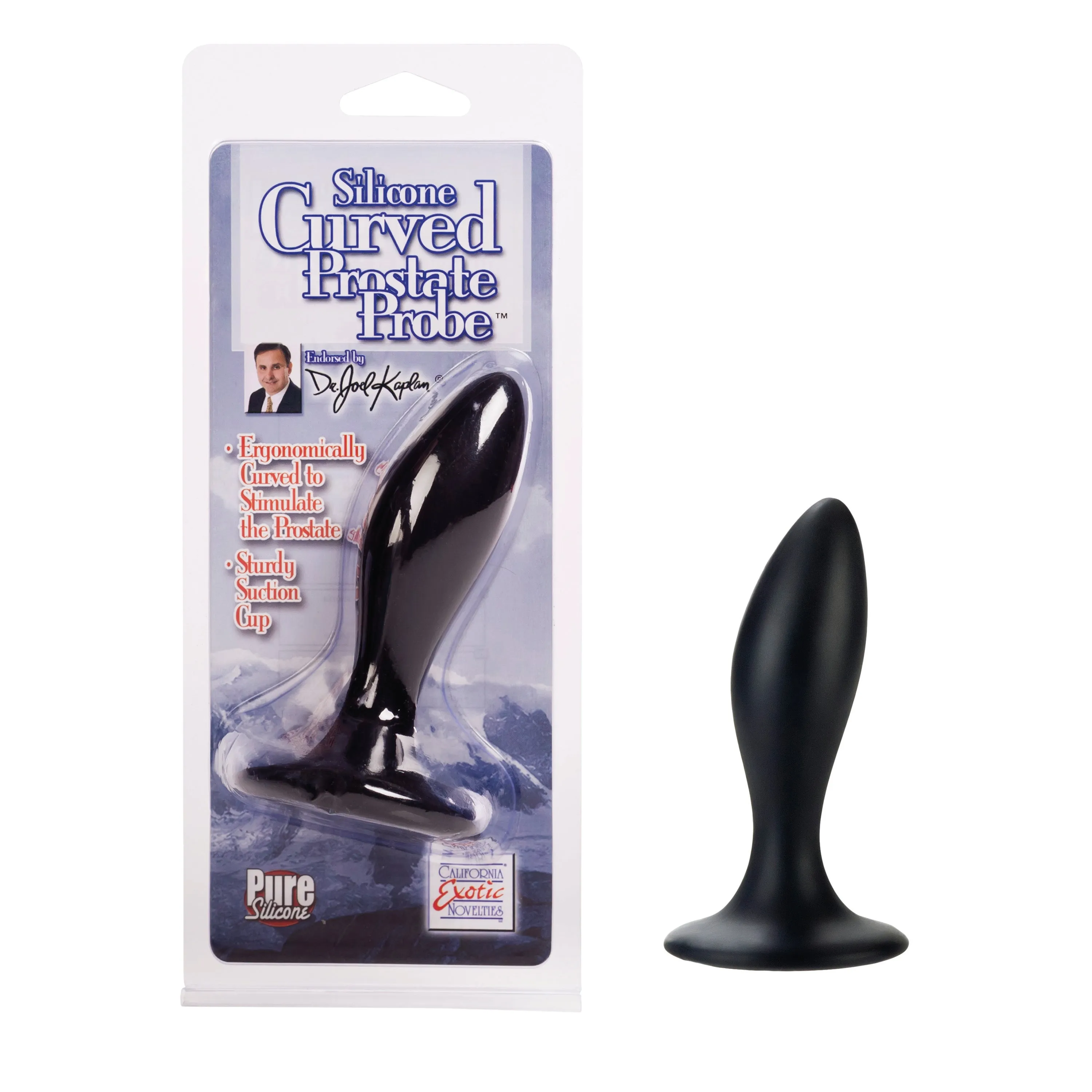 Dr Joel Kaplan Silicone Prostate Probe Curved - Black