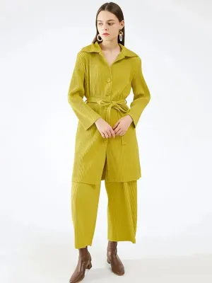 Elegant Women Casual Lapel Two-Piece Pant Set