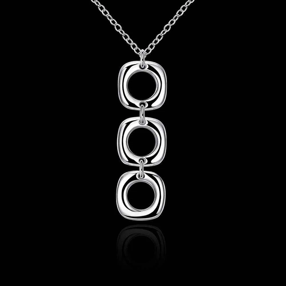 exo silver-plated pendants Three square collier femme Elegant ELY