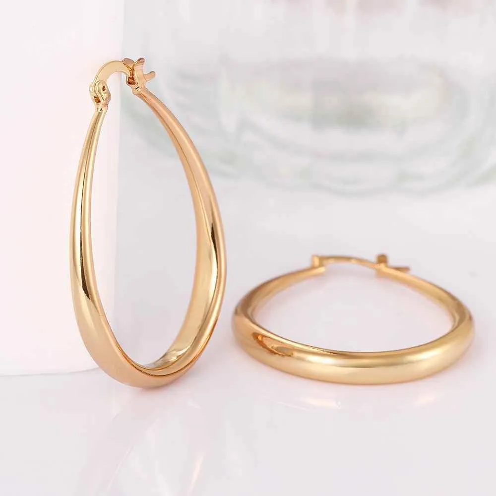 Jewelry casual hoop earrings 18k GP Zircon earing brincosSKGE 32 ELY