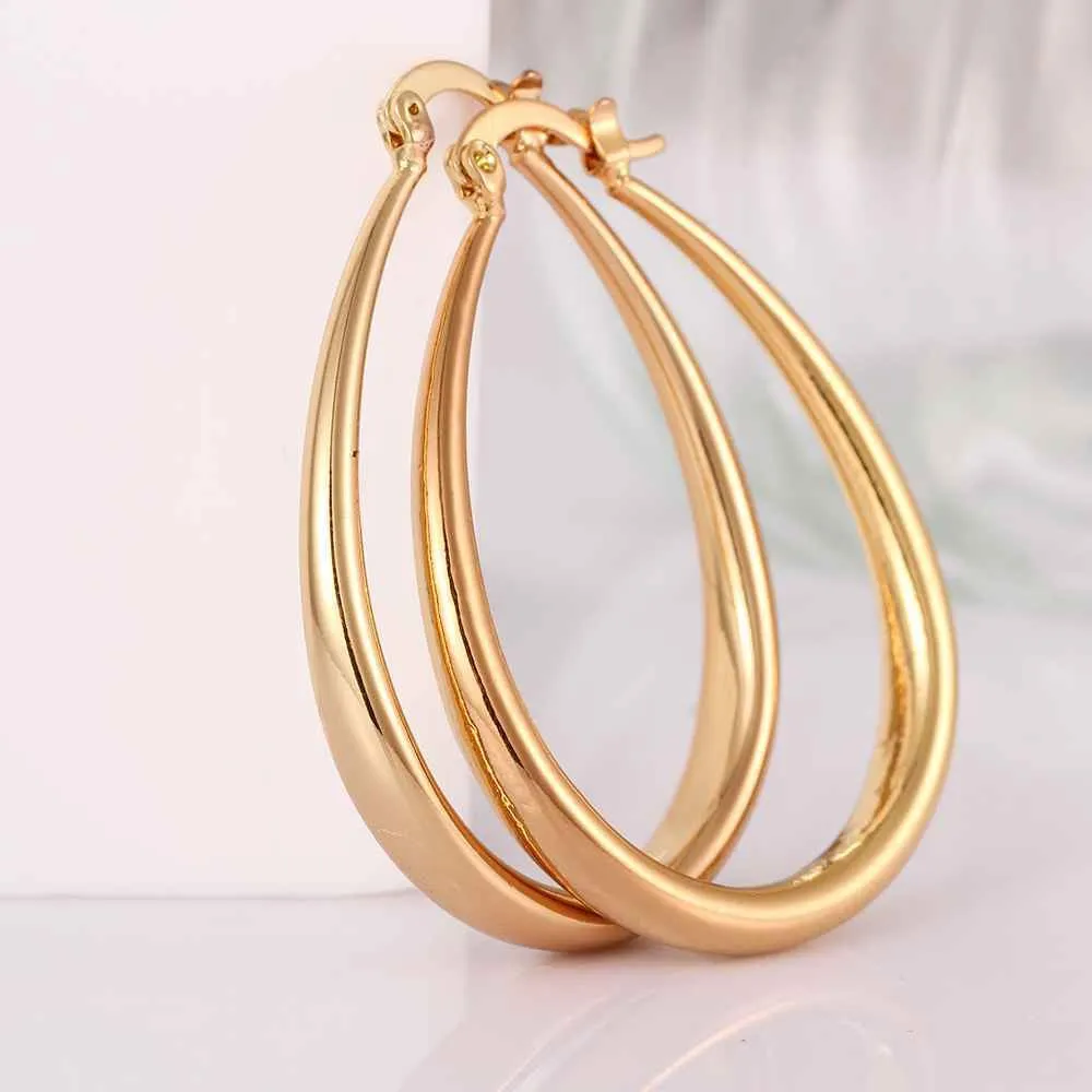 Jewelry casual hoop earrings 18k GP Zircon earing brincosSKGE 32 ELY