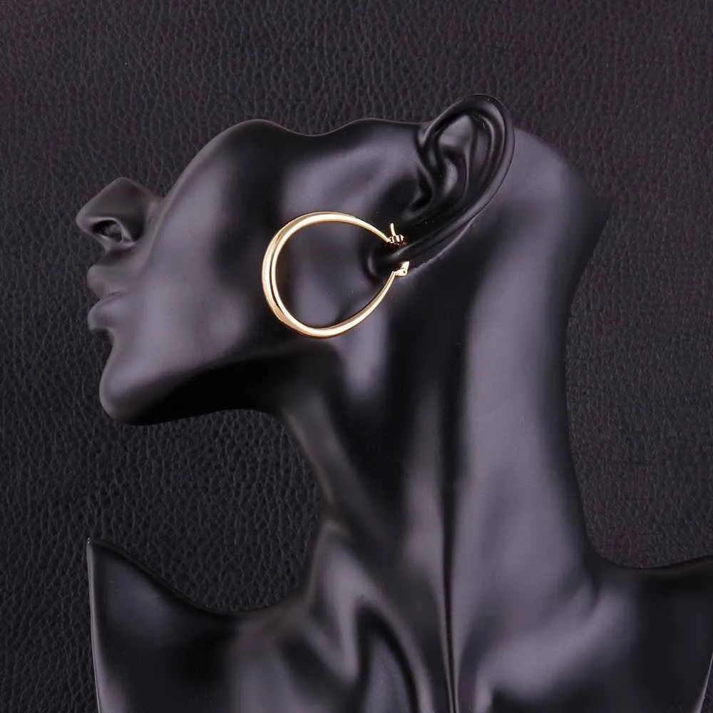Jewelry casual hoop earrings 18k GP Zircon earing brincosSKGE 32 ELY