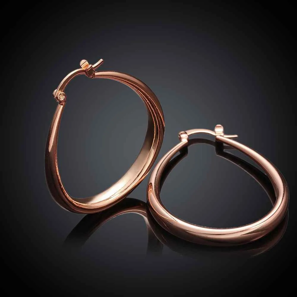 Jewelry casual hoop earrings 18k GP Zircon earing brincosSKGE 32 ELY