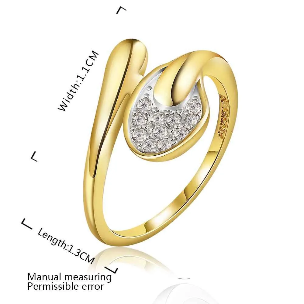 jewerly anillos 18K GP Gold f drilling big party wedding rings girl Jewelry Rings677 ELY