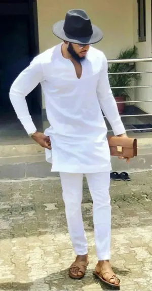 Relaxed White Linen Casual Two-Piece Set