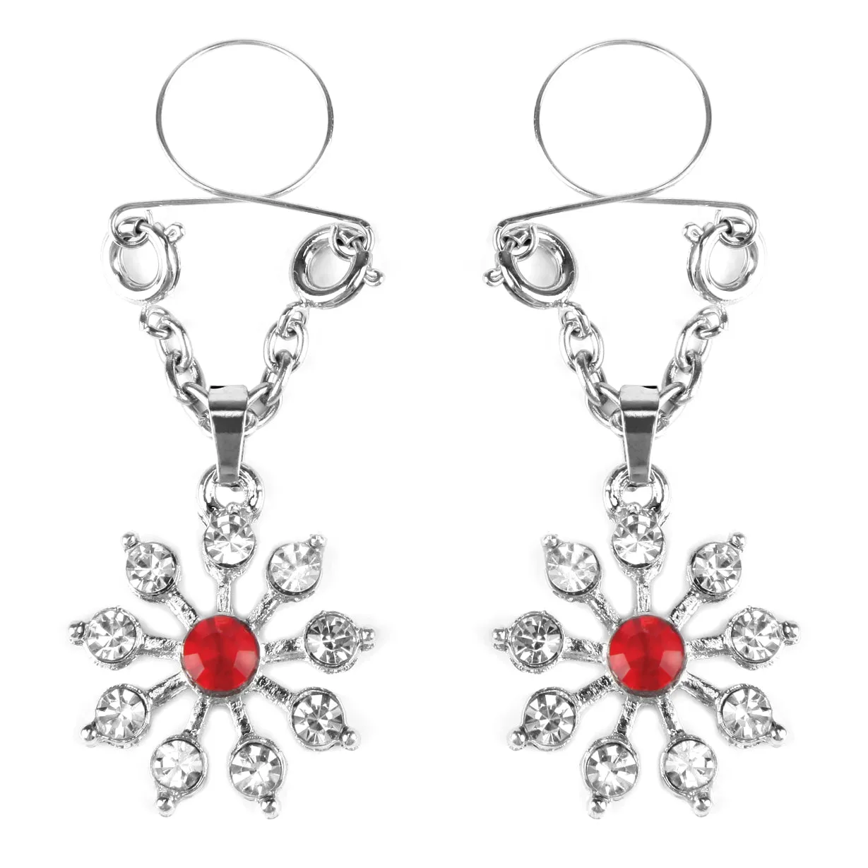 Ruby and Diamond Star Nipple Jewellery