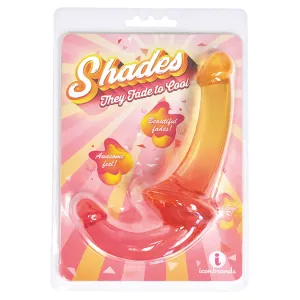 Shades Jelly TPR Gradient Strapless Strap On - Pink/Yellow