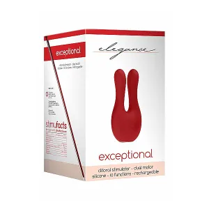 Shots Elegance Exceptional Clitoral Stimulator - 10 Function Red
