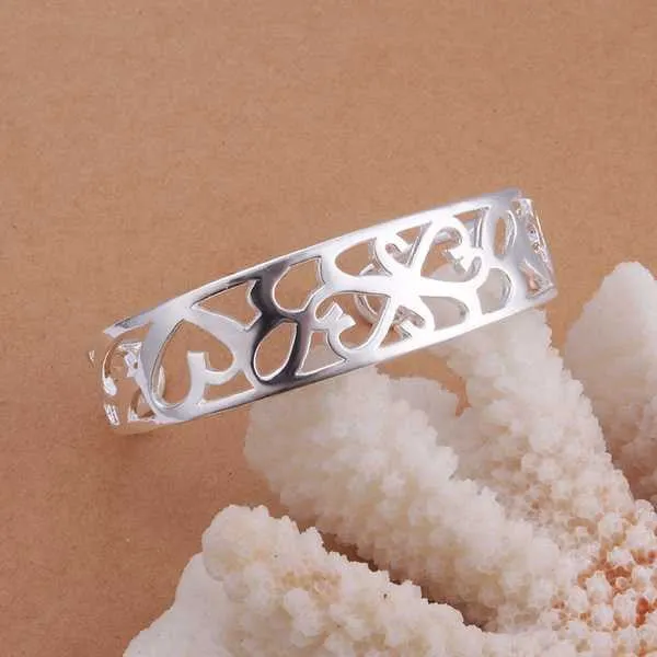 silver Bracelet & Bangle Kelp Women Wedding Bracelet collier plastron femme SMTB192 ELY