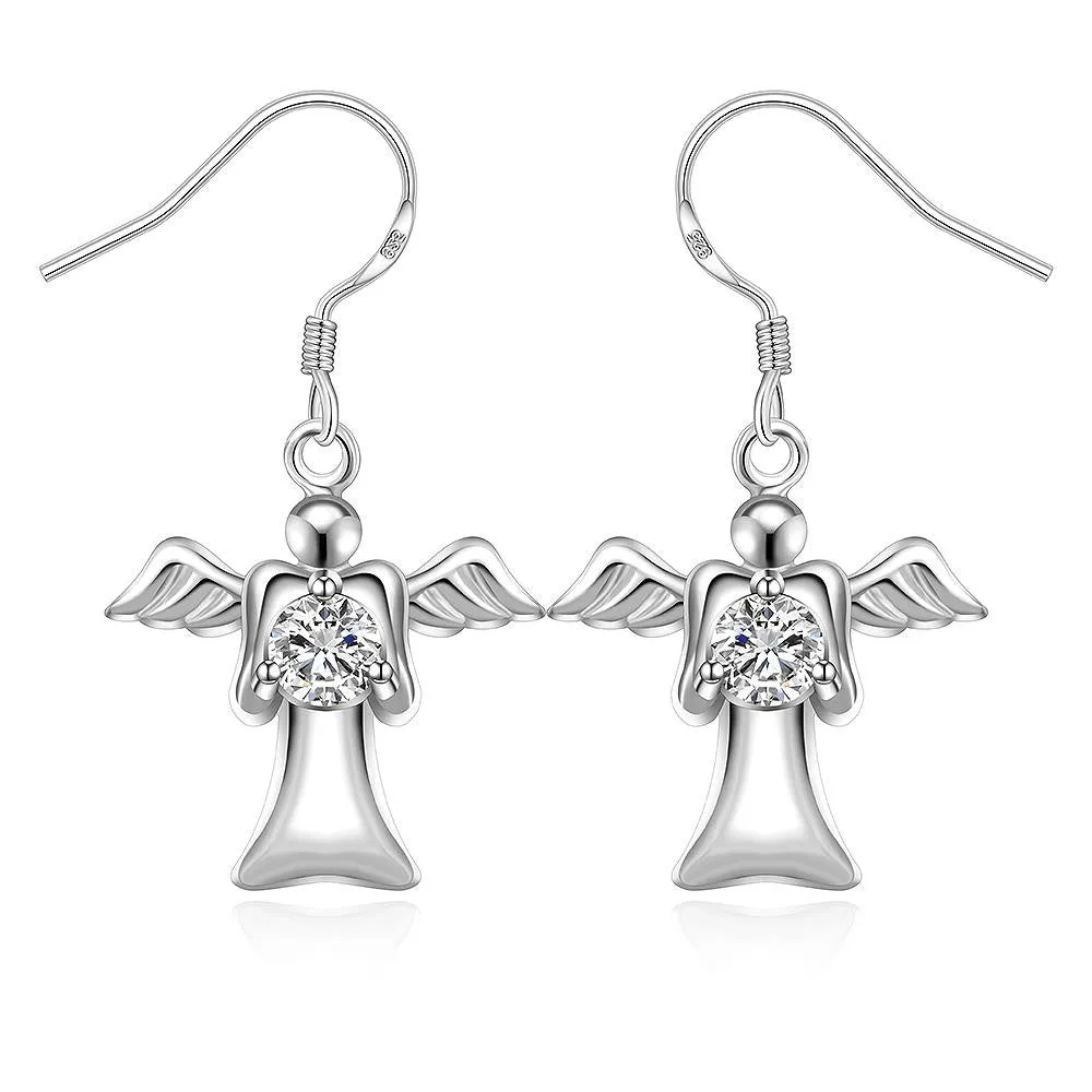 silver clip on earrings Austria Crystal Flower drop cufflinks Hand Madeball 242 ELY