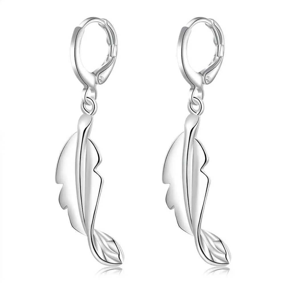 silver earing Leaf drop oorbellen wedding jewelry 273 ELY