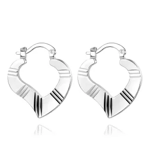 silver earrings Artistic heart-shaped clip brincos de festa floating charms 689 ELY