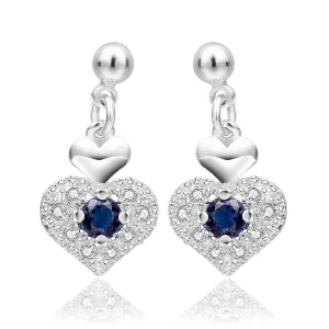 silver plated earing jewelry purple heart stud earring 566 ELY