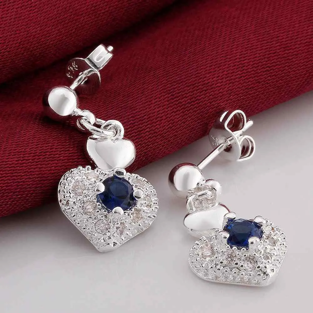 silver plated earing jewelry purple heart stud earring 566 ELY