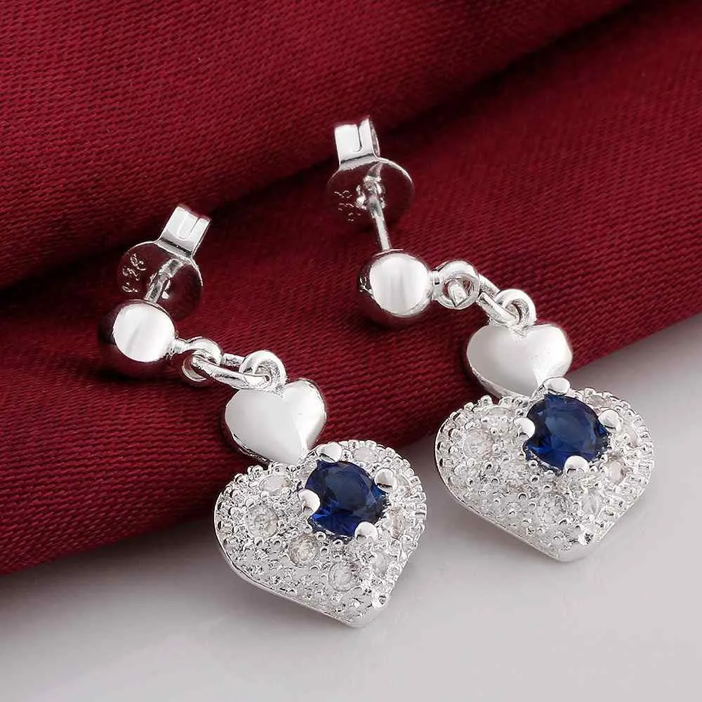 silver plated earing jewelry purple heart stud earring 566 ELY