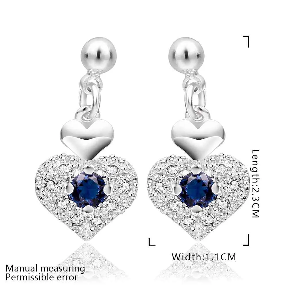 silver plated earing jewelry purple heart stud earring 566 ELY