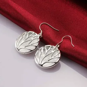 silver plated earring sand round cattle drop cufflinks Costume Jewellery 217 ELY