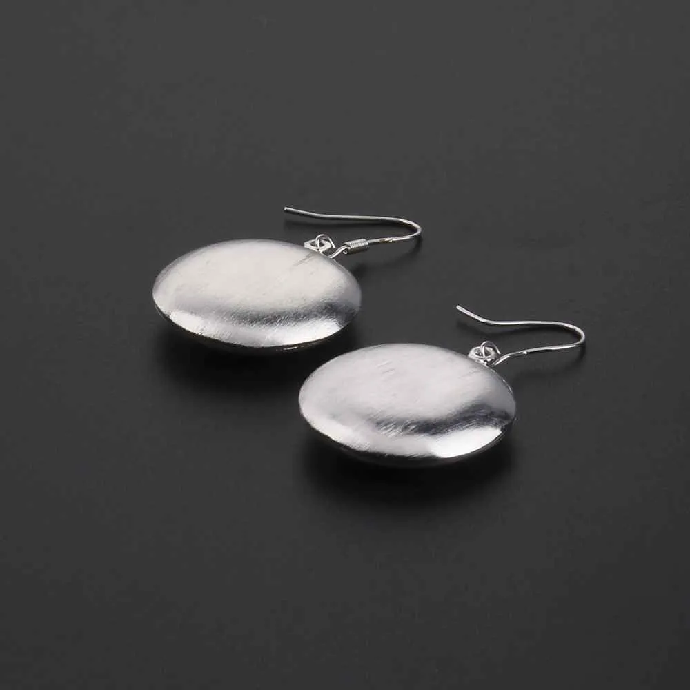 silver plated earring sand round cattle drop cufflinks Costume Jewellery 217 ELY