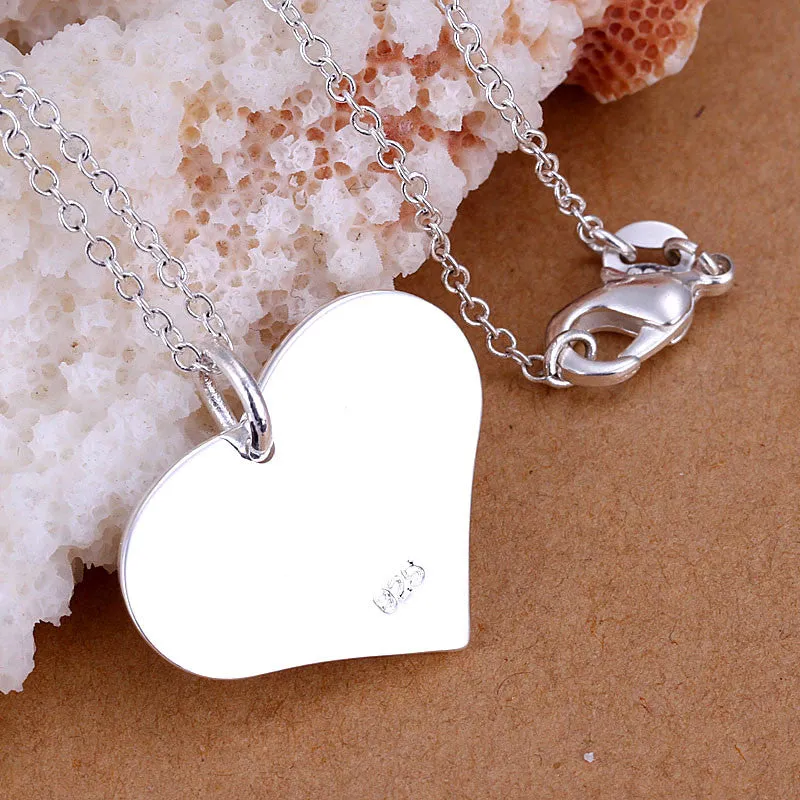 silver-plated pendant Heart Tag collares Elegant ELY