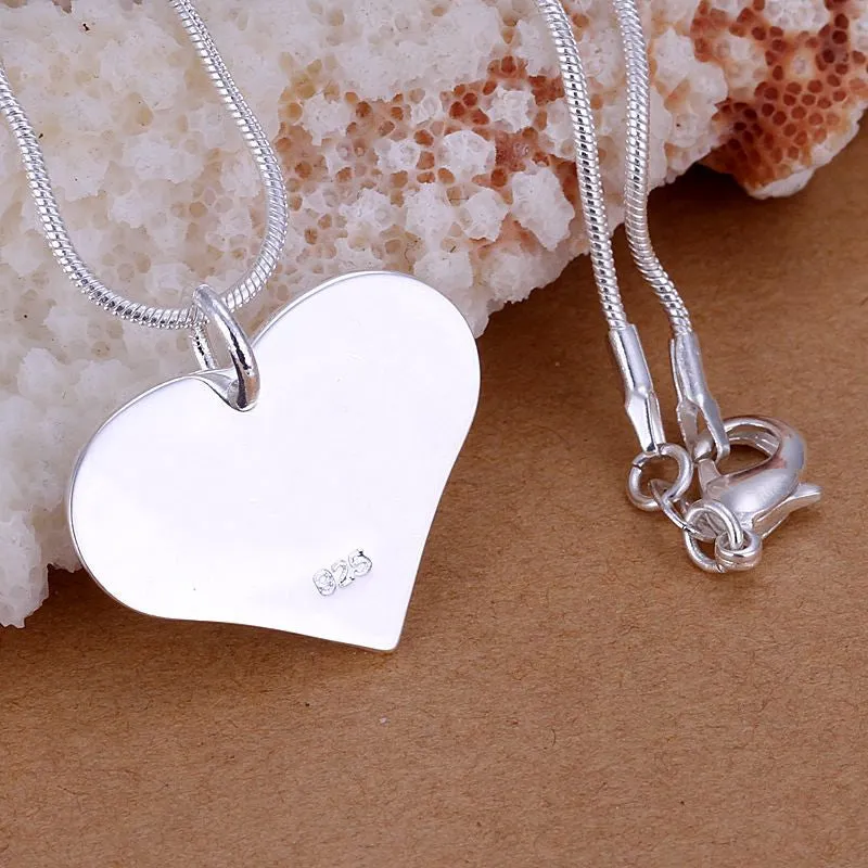 silver-plated pendant Heart Tag collares Elegant ELY