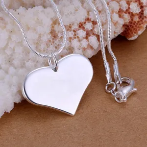 silver-plated pendant Heart Tag collares Elegant ELY