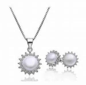 simulated pearl jewelry sets sun necklace earrings bijoux NPLS 24 ELY