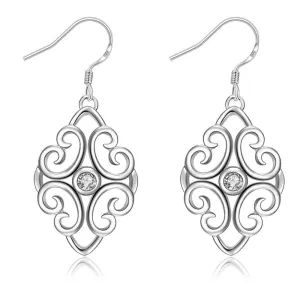 Trendy silver plated earing Geometric beans drop cufflinks jewerly accessories ELY