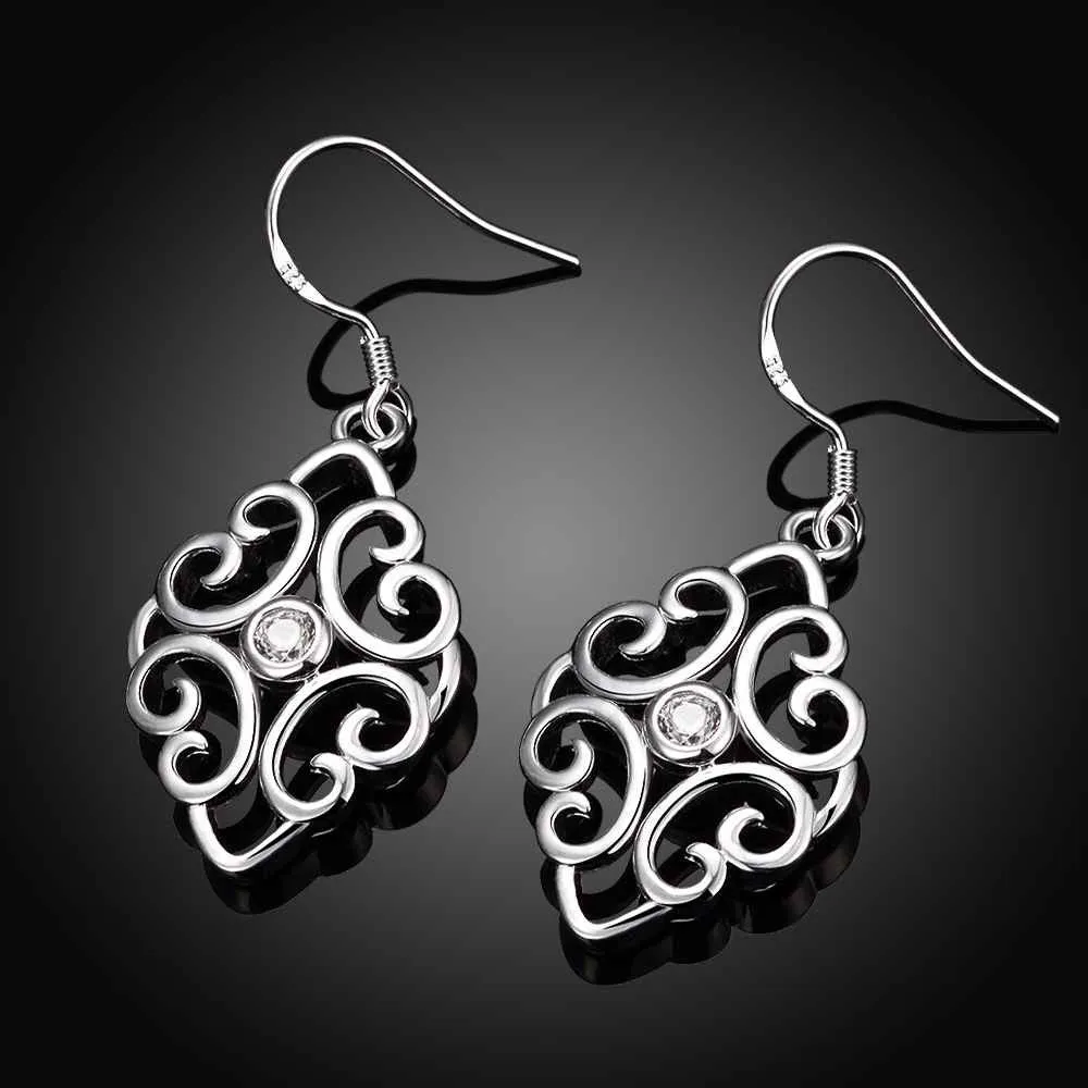 Trendy silver plated earing Geometric beans drop cufflinks jewerly accessories ELY
