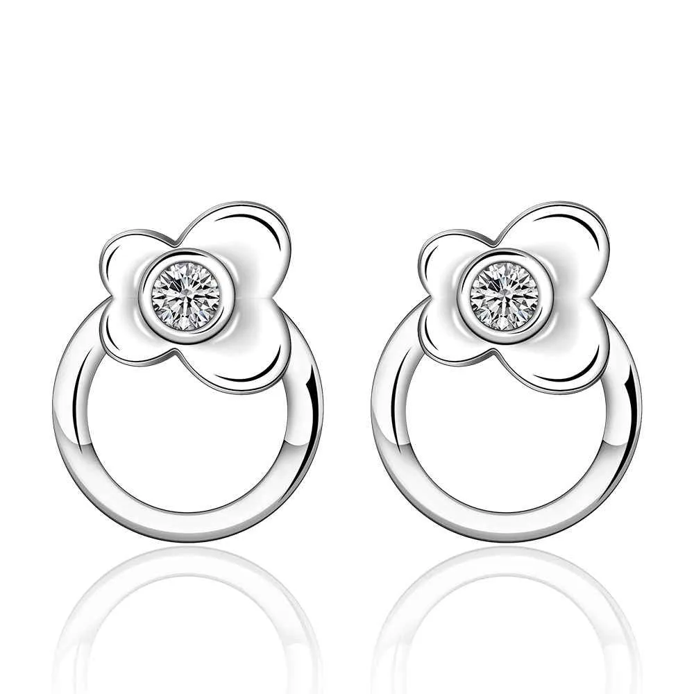 Vintage Love silver plated earrings Flower drop brincos de festa Hand Madeball 388 ELY