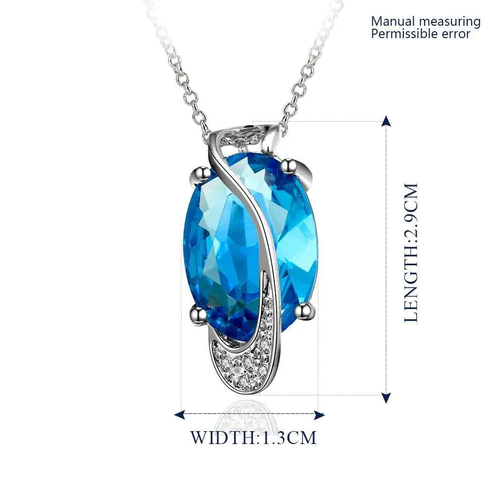 women necklace sapphire jewelry sky stone blue perfume women Gift for her FBLN 3 ELY