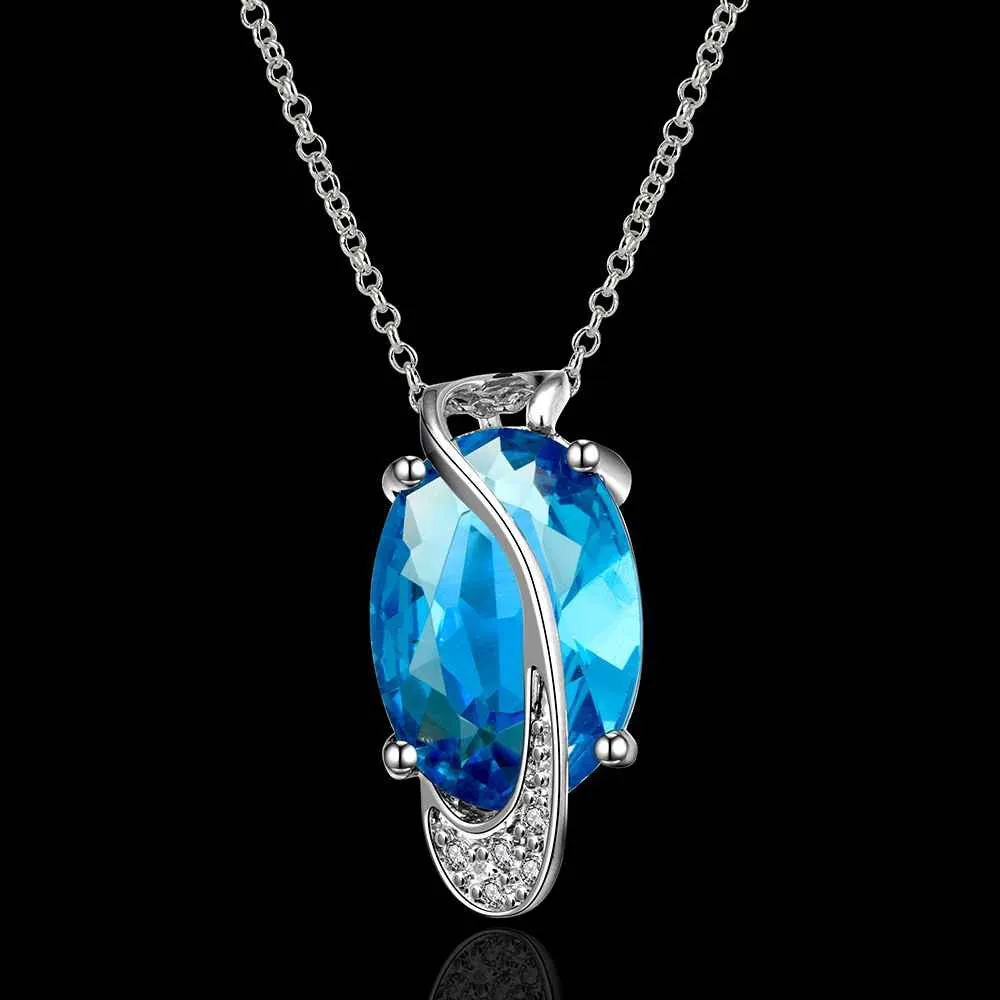 women necklace sapphire jewelry sky stone blue perfume women Gift for her FBLN 3 ELY
